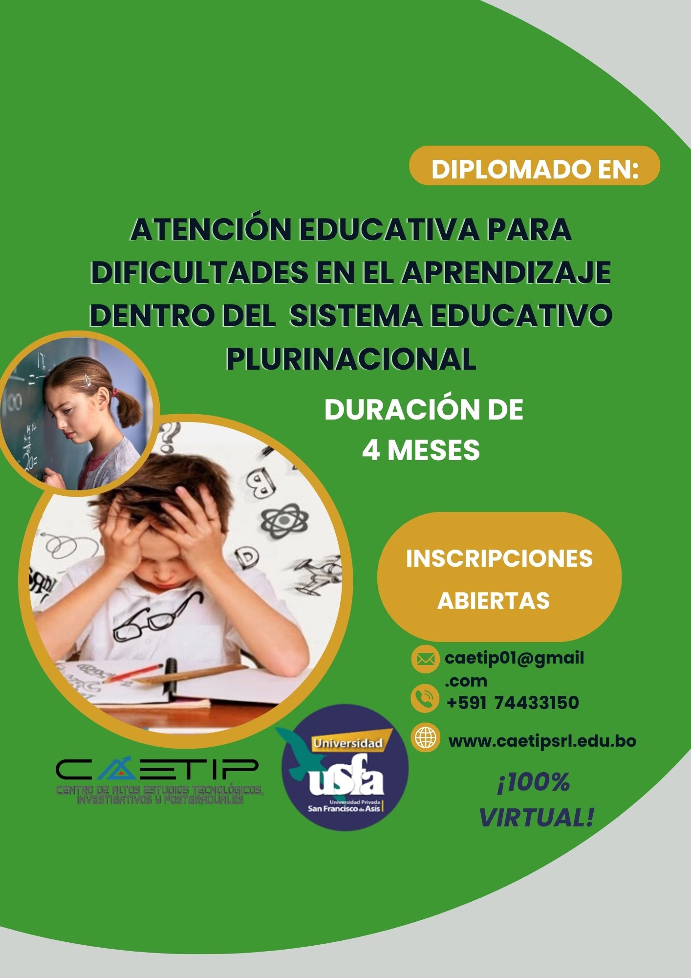 DIPLOMADO EN ATENCIÓN EDUCACITVA PARA DIFICULTADES EN EL APRENDIZAJE DENTRO DEL SISTEMA EDUCATIVO PLURINACIONAL