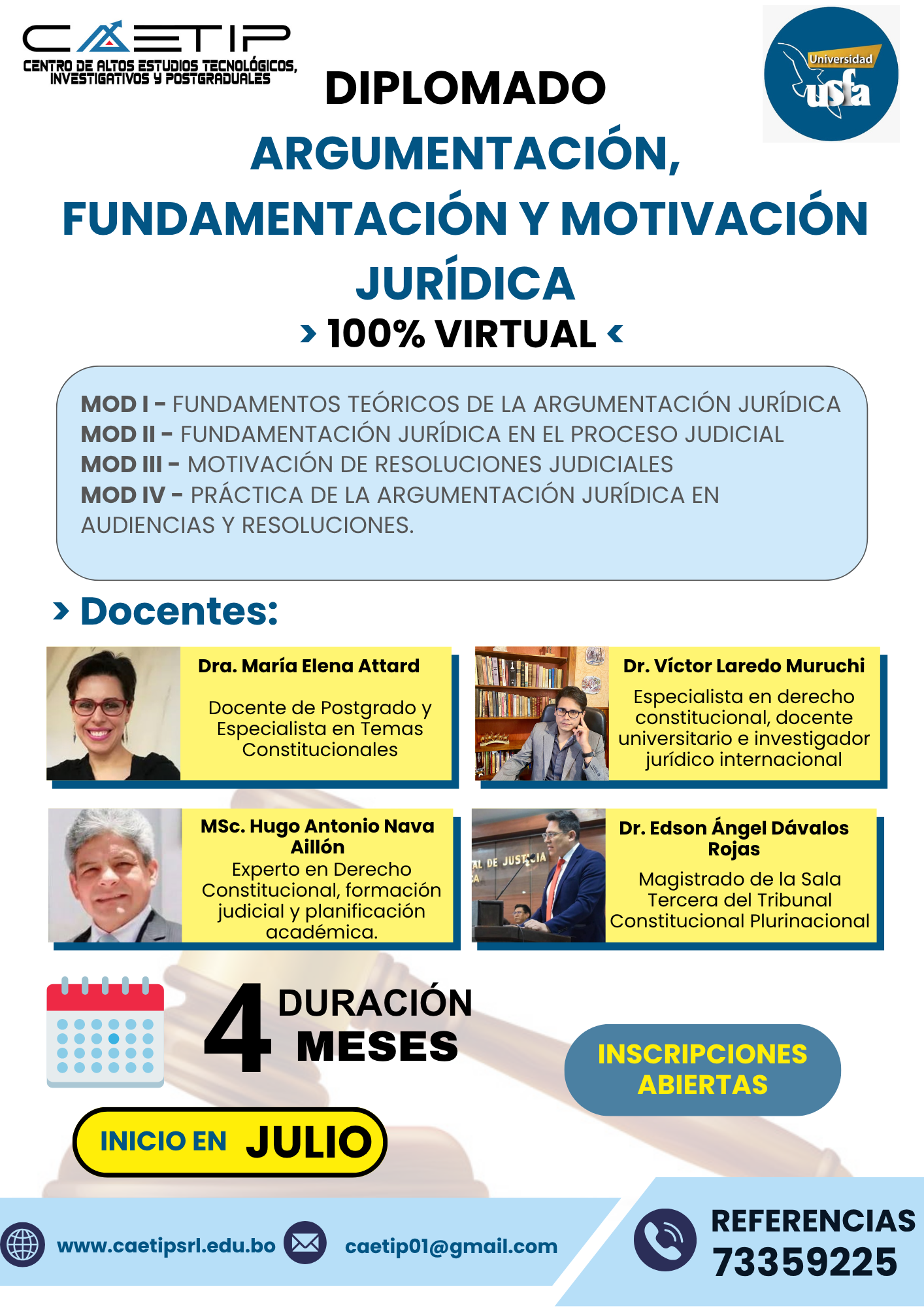 DIPLOMADO EN ARGUMENTACIÓN, FUNDAMENTACIÓN Y MOTIVACIÓN JURÍDICA
