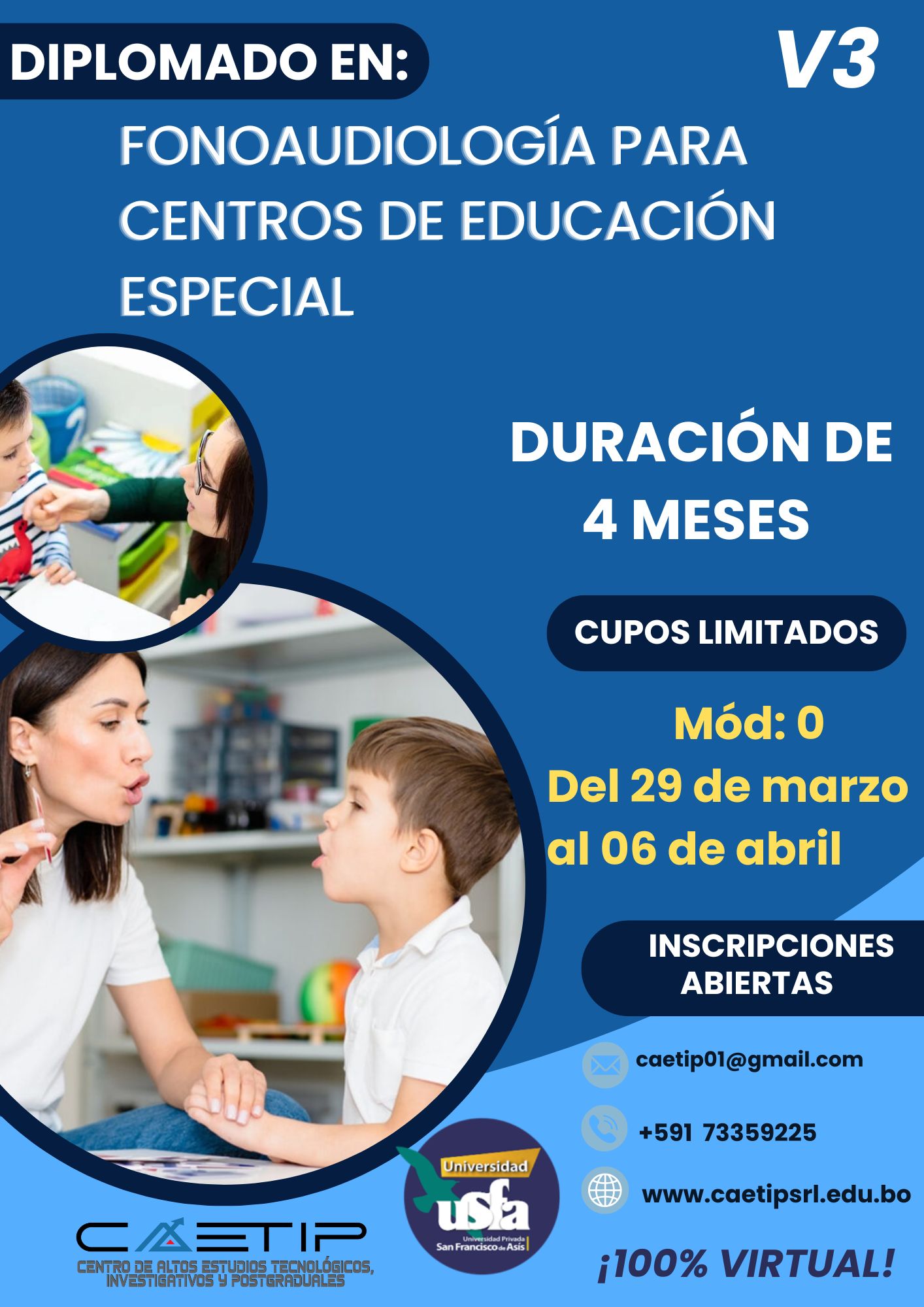 3-V DIPLOMADO EN FONOAUDIOLOGÍA PARA CENTROS DE EDUCACIÓN ESPECIAL