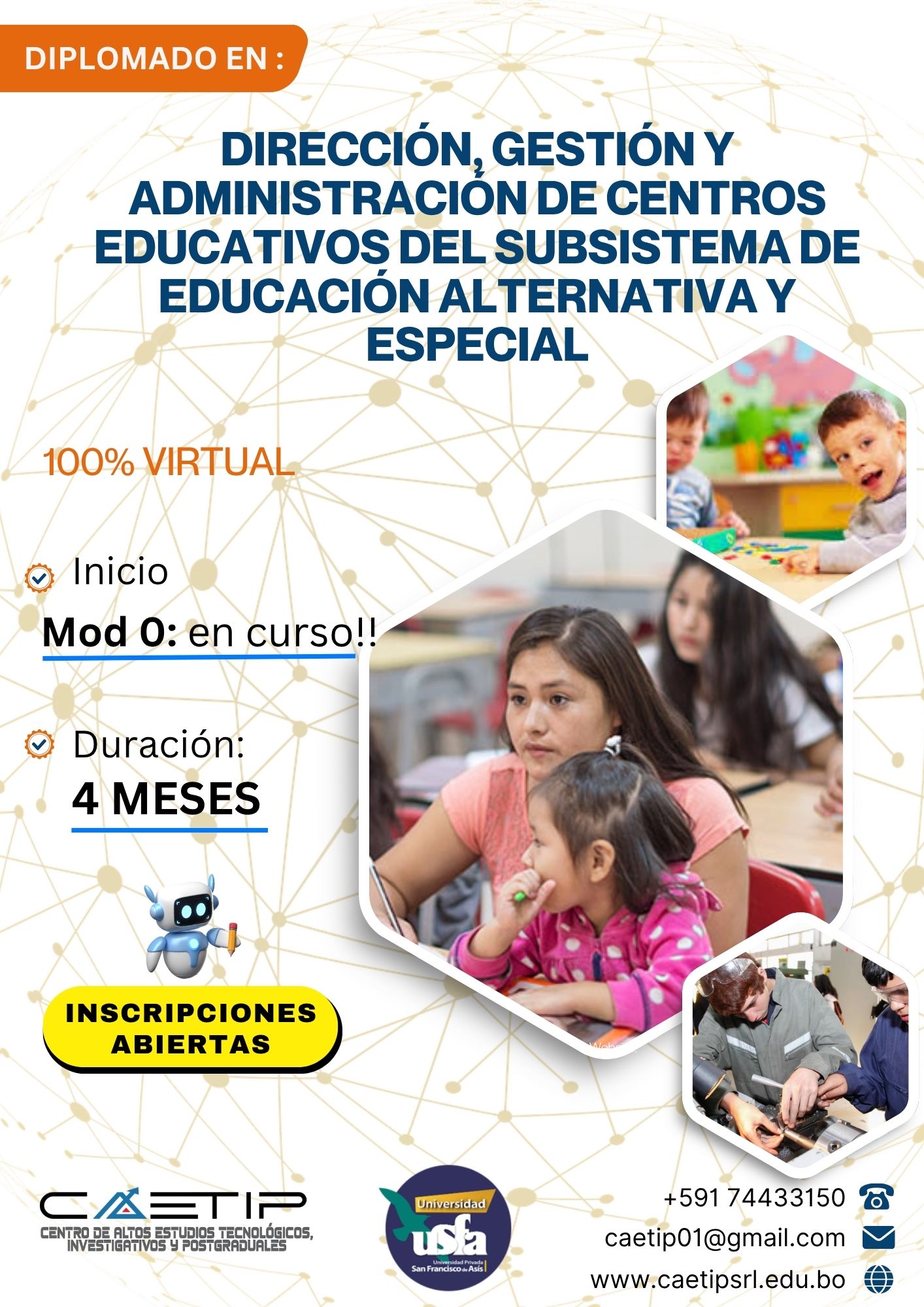 DIRECCIÓN, GESTIÓN Y ADMINISTRACIÓN DE CENTROS EDUCATIVOS DEL SUBSISTEMA DE EDUCACIÓN ALTERNATIVA Y ESPECIAL (+REGULAR)