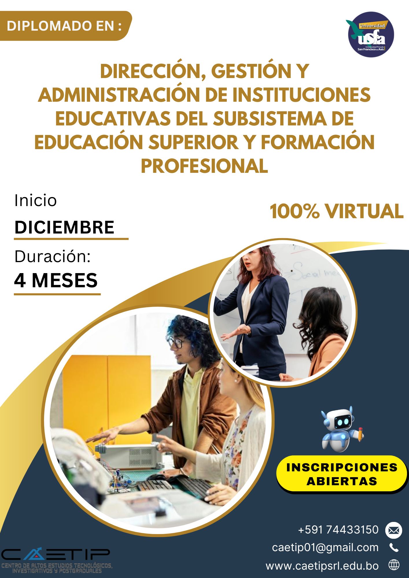DIRECCIÓN, GESTIÓN Y ADMINISTRACIÓN DE INSTITUCIONES EDUCATIVAS DEL SUBSISTEMA DE EDUCACIÓN SUPERIOR Y FORMACIÓN PROFESIONAL